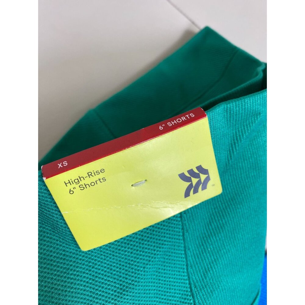 Bundle NEW All In Motion High Rise 6" Bike Shorts Green Blue size XS Pickleball - Picture 2 of 11